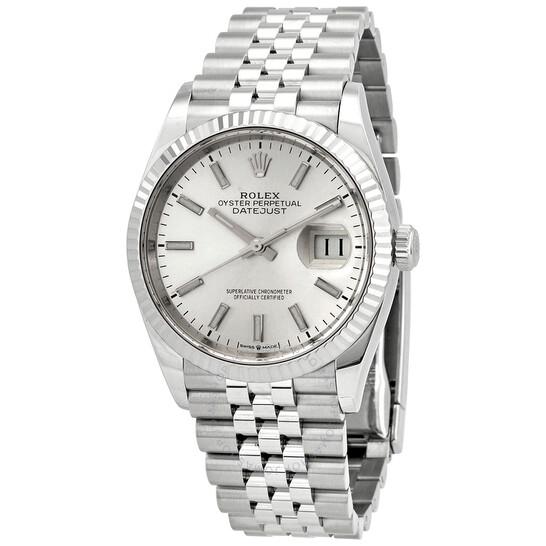 Pre-owned Rolex Datejust Automatic Chronometer Silver Dial Ladies Watch M126234-0013