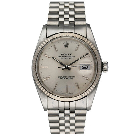 Pre-owned Rolex Datejust Automatic Chronometer Silver Dial Men’s Watch 16014 SSJ