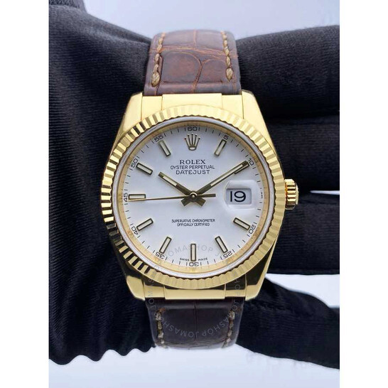 Pre-owned Rolex Datejust Automatic Chronometer White Dial Men’s Watch 116138 WSL