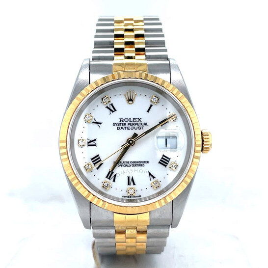 Pre-owned Rolex Datejust Automatic Diamond White Dial Men’s Watch 16233 WDJ