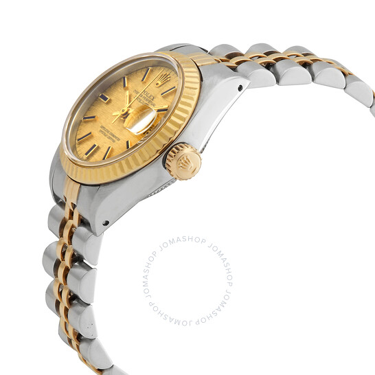 Pre-owned Rolex Datejust Automatic Gold Dial Ladies Watch 69173CSJ