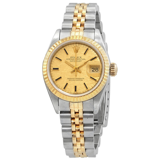 Pre-owned Rolex Datejust Automatic Gold Dial Ladies Watch 69173CSJ