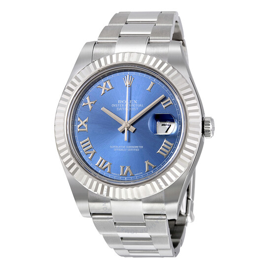 Pre-owned Rolex Datejust II Automatic Blue Dial Stainless Steel Oyster Bracelet Men’s Watch 116334BLRO