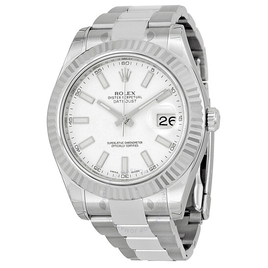 Pre-owned Rolex Datejust II Automatic White Dial Stainless Steel Oyster Bracelet Men’s Watch 116334WSO