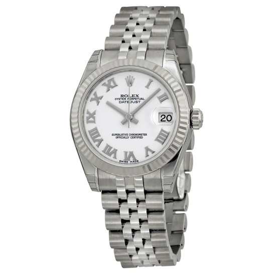 Pre-owned Rolex Datejust Lady 31 White Dial Ladies Watch 178274WRJ