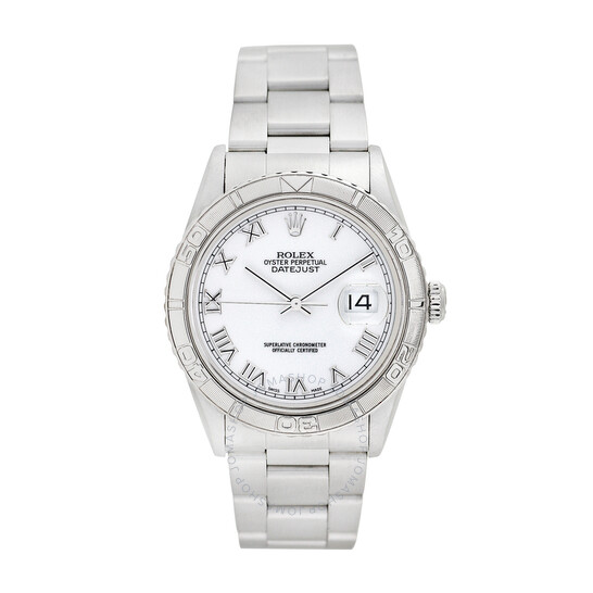 Pre-owned Rolex Datejust Turn-O-Graph Automatic Chronometer White Dial Men’s Watch 16264 WRO