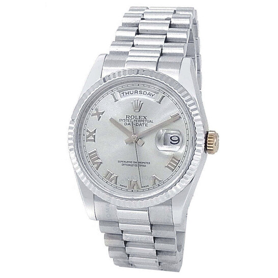 Pre-owned Rolex Day-Date Automatic Chronometer Silver Dial Men’s Watch 118239 SRP