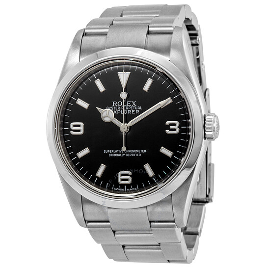 Pre-owned Rolex Explorer 1 Black Dial Men’s Watch 114270BKASO