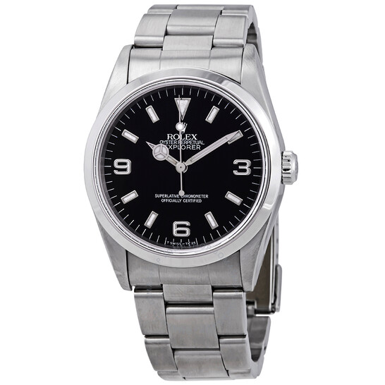 Pre-owned Rolex Explorer 1 Black Dial Men’s Watch 14270BKAO