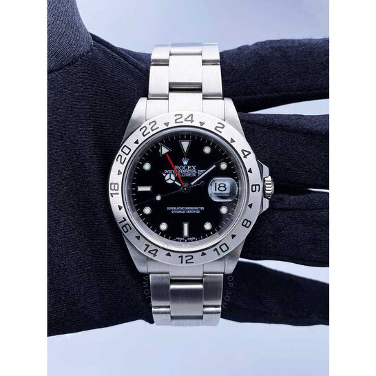 Pre-owned Rolex Explorer II GMT Automatic Chronometer Black Dial Men’s Watch 16570 BKSO