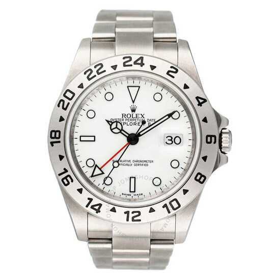 Pre-owned Rolex Explorer II GMT Automatic Chronometer White Dial Men’s Watch 16570 WSO