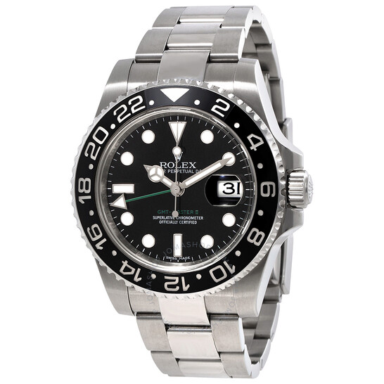 Pre-owned Rolex GMT Master II Black Index Dial Oyster Bracelet Steel Men’s Watch 116710LN