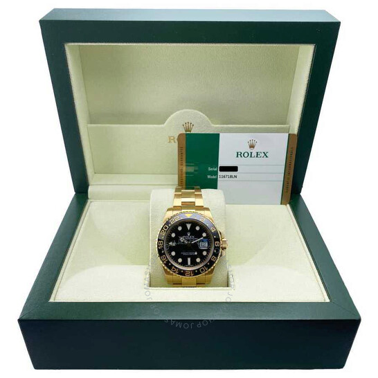 Pre-owned Rolex GMT-Master II GMT Automatic Chronometer Black Dial Men’s Watch 116718LN