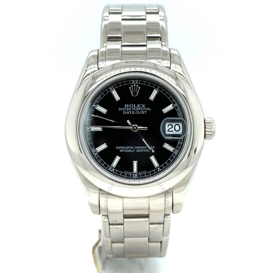 Pre-owned Rolex Lady Datejust Automatic Black Dial Ladies Watch 81209 BKSPM