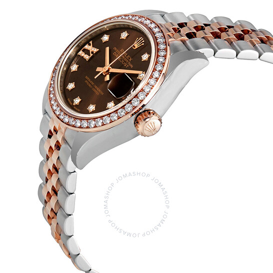 Pre-owned Rolex Lady Datejust Chocolate Brown Diamond Dial Automatic Watch 279381CHRDJ