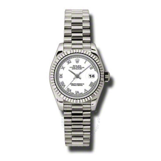 Pre-owned Rolex Lady Datejust White Dial Ladies Watch 179179WRP