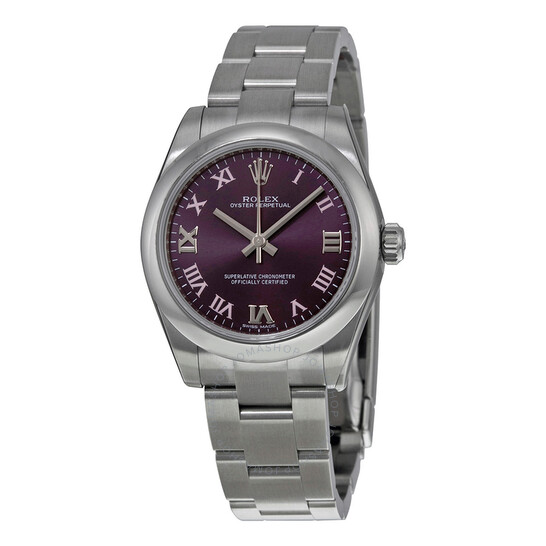 Pre-owned Rolex Oyster Perpetual 31 Puple Dial Ladies Watch 177200PURO