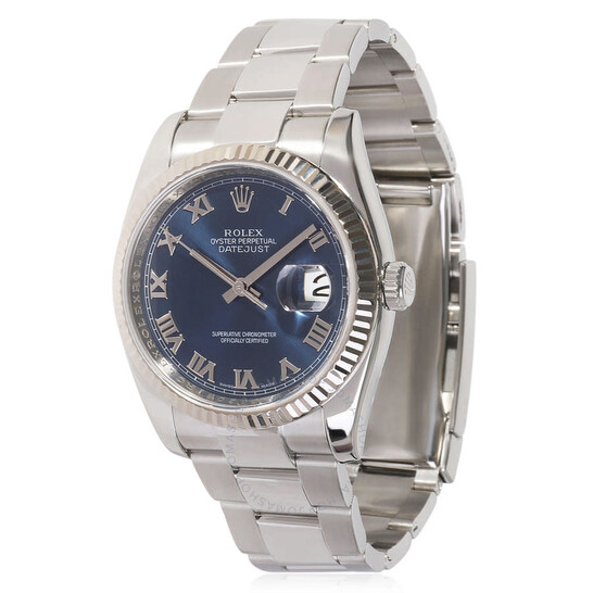 Pre-owned Rolex Oyster Perpetual Automatic Chronometer Blue Dial Men’s Watch 116234 BLRO