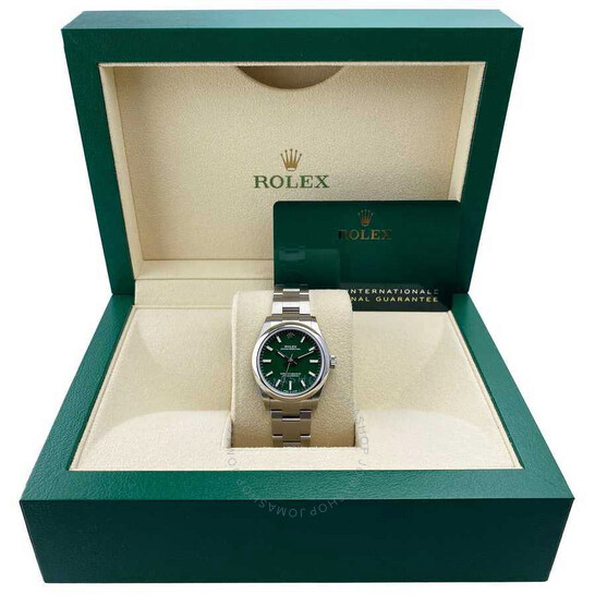 Pre-owned Rolex Oyster Perpetual Automatic Chronometer Green Dial Ladies Watch 277200 GNSO