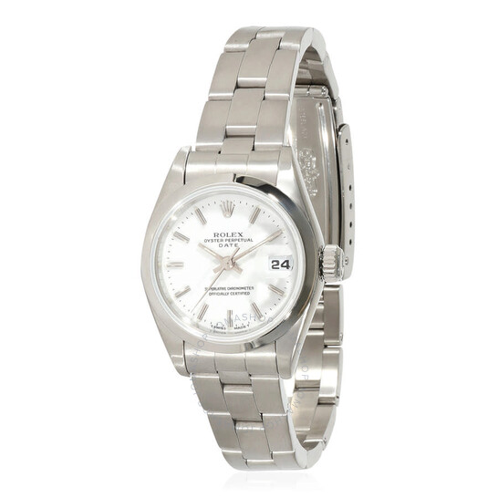 Pre-owned Rolex Oyster Perpetual Automatic Chronometer White Dial Ladies Watch 69160 WSO