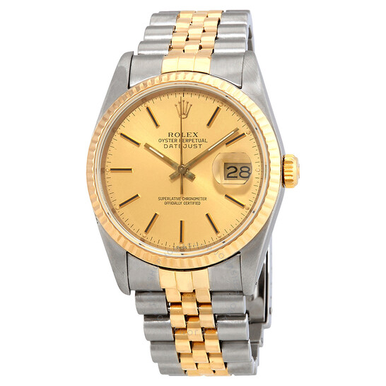 Pre-Owned Rolex Oyster Perpetual Datejust Two-Tone 18kt Gold and Steel Men’s Watch 16233J