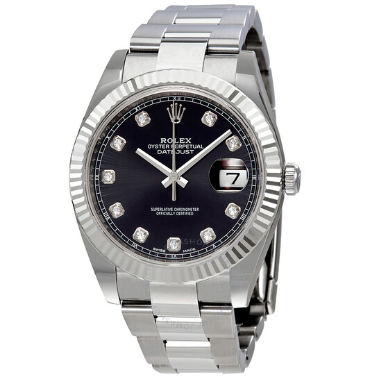 Pre-owned Rolex Oyster Perpetual Diamond Black Dial Men’s Watch 126334BKDO