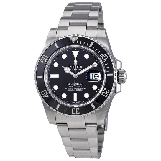 Pre-Owned Rolex Oyster Perpetual Submariner Black Dial Black Cerachrom Bezel Steel Men’s Watch 116610LN