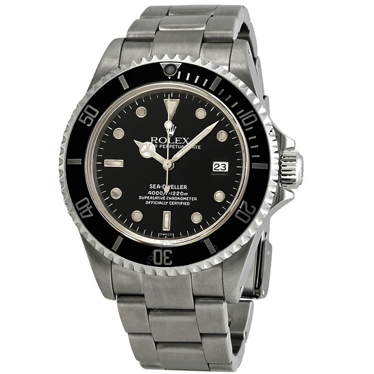 Pre-owned Rolex Sea Dweller Black Dial Stainless Steel Men’s Watch 16600BKSO