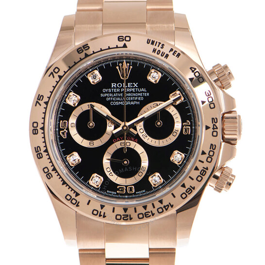 Rolex Cosmograph Daytona Automatic Diamond Black Dial Watch 116505BKDO