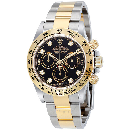 Rolex Cosmograph Daytona Black Diamond Dial Steel and 18K Yellow Gold Men’s Watch 116503BKDO