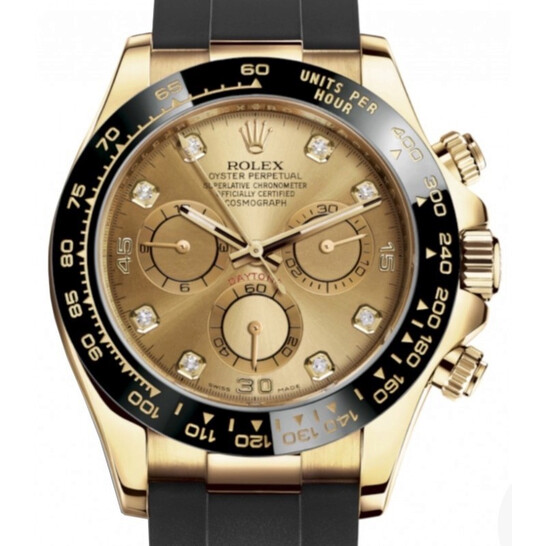 Rolex Cosmograph Daytona Champagne Diamond Dial 18kt Yellow Gold Men’s Watch 116518CDR