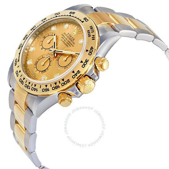 Rolex Cosmograph Daytona Champagne Diamond Dial Steel and 18K Yellow Gold Men’s Watch