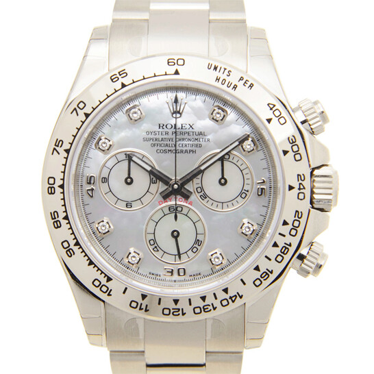 Rolex Cosmograph Daytona Mother of Pearl Diamond Dial Men’s 18kt White Gold Oyster Watch 116509MDO