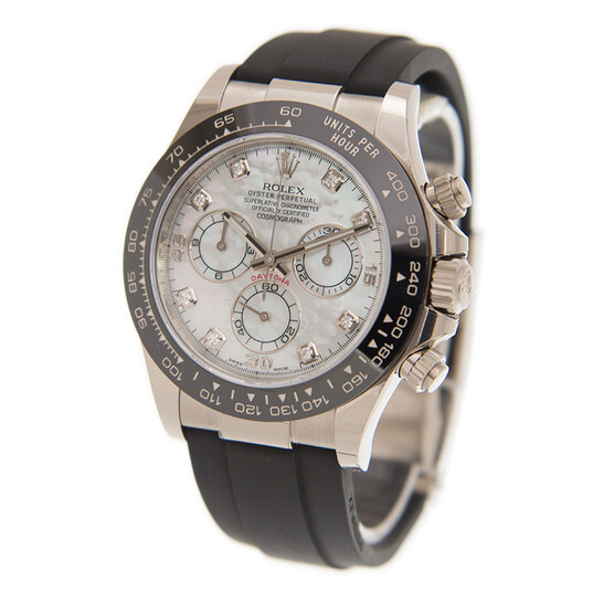 Rolex Cosmograph Daytona Mother of Pearl Diamond Dial Men’s Chronograph Oysterflex Watch 116519MDR