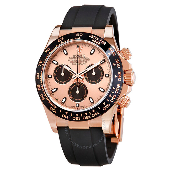 Rolex Cosmograph Daytona Pink and Black Dial Men’s Chronograph Oysterflex Watch 116515PBKSR