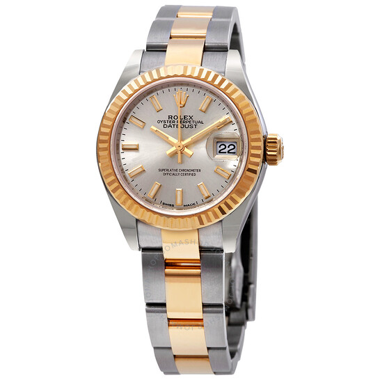 Rolex Datejust 28 Automatic Chronometer Silver Dial Ladies Two-tone Oyster Watch 279173