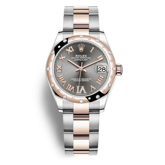 Rolex DateJust 31 Automatic Ladies Stainless Steel 18 ct Everose Gold Oyster Watch 278341DRRDO