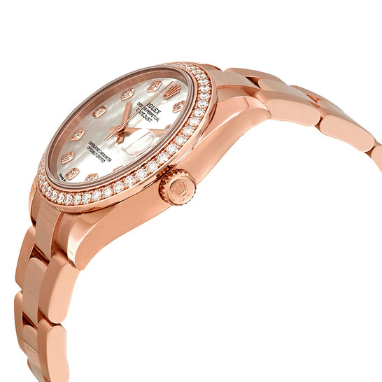 Rolex Datejust 31 Automatic Mother of Pearl Diamond Dial Ladies 18 ct Everose Gold President Watch 278285MDP