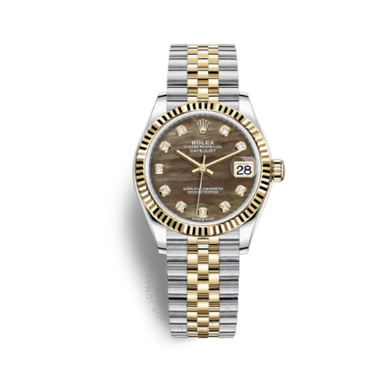 Rolex Datejust 31 Black Mother of Pearl Diamond Dial Automatic Ladies Steel and 18kt Yellow Gold Jubilee Watch 278273BKMDJ