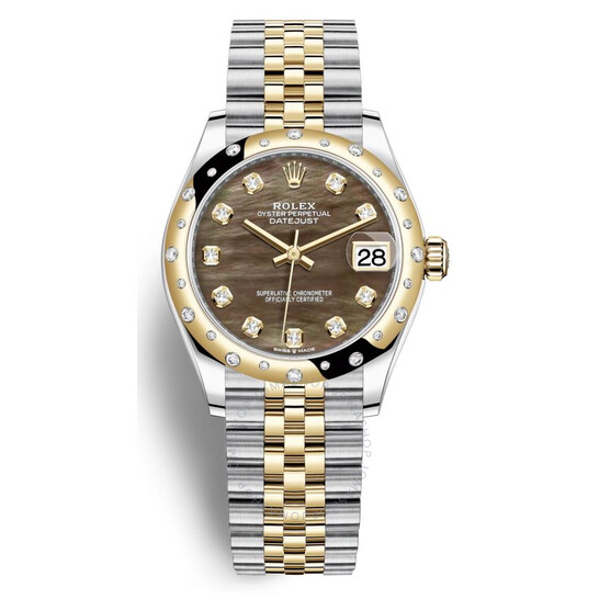 Rolex Datejust 31 Black Mother of Pearl Diamond Dial Automatic Ladies Steel and 18kt Yellow Gold Jubilee Watch 278343BKMDJ