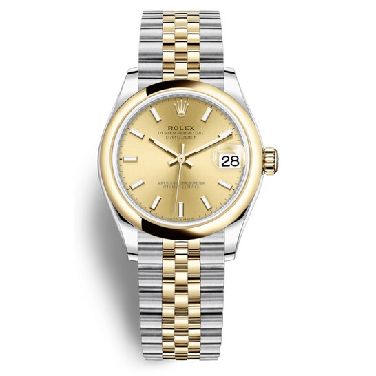 Rolex Datejust 31 Champagne Dial Automatic Ladies Steel and 18kt Yellow Gold Jubilee Watch 278243CSJ