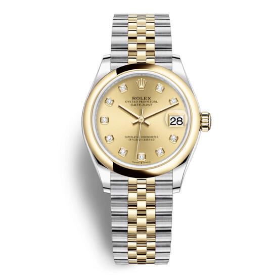 Rolex Datejust 31 Champagne Diamond Dial Automatic Ladies Steel and 18kt Yellow Gold Jubilee Watch 278243CDJ