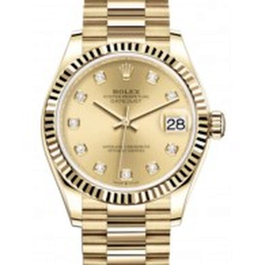 Rolex Datejust 31 Champagne Diamond Dial Automatic Ladies Steel and 18kt Yellow Gold Jubilee Watch 278343CDJ