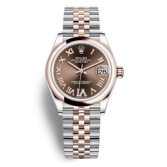 Rolex Datejust 31 Chocolate Dial Automatic Ladies Steel and 18kt Everose Gold Jubilee Watch 278241CHRDJ