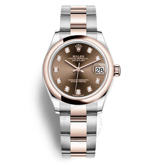 Rolex Datejust 31 Chocolate Dial Automatic Ladies Steel and 18kt Everose Gold Oyster Watch 278241CHDO