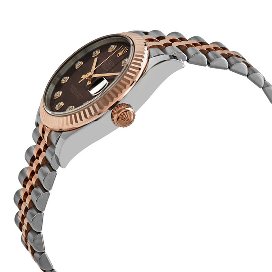 Rolex Datejust 31 Chocolate Diamond Dial Automatic Ladies Steel and 18kt Everose Gold Jubilee Watch 278271CHDJ