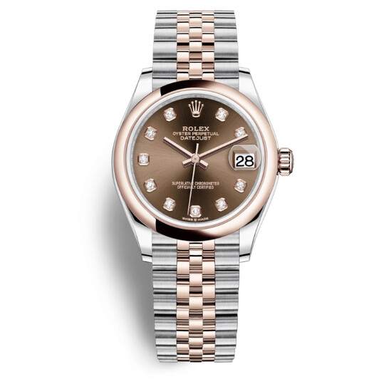 Rolex Datejust 31 Chocolate Diamond Dial Automatic Steel and 18kt Everose Gold Jubilee Watch 278241CHDJ