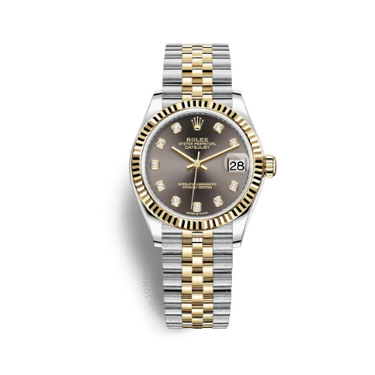 Rolex Datejust 31 Dark Grey Diamond Dial Automatic Ladies Steel and 18kt Yellow Gold Jubilee Watch 278273GYDJ