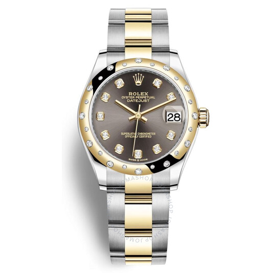 Rolex Datejust 31 Dark Grey Diamond Dial Automatic Ladies Steel and 18kt Yellow Gold Oyster Watch 278343DGYDO