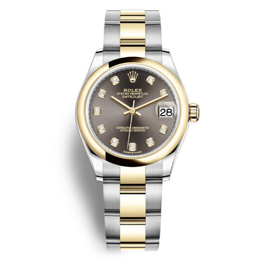 Rolex Datejust 31 Dark Grey Diamond Dial Steel and 18kt Yellow Gold Oyster Watch 278243GYDO